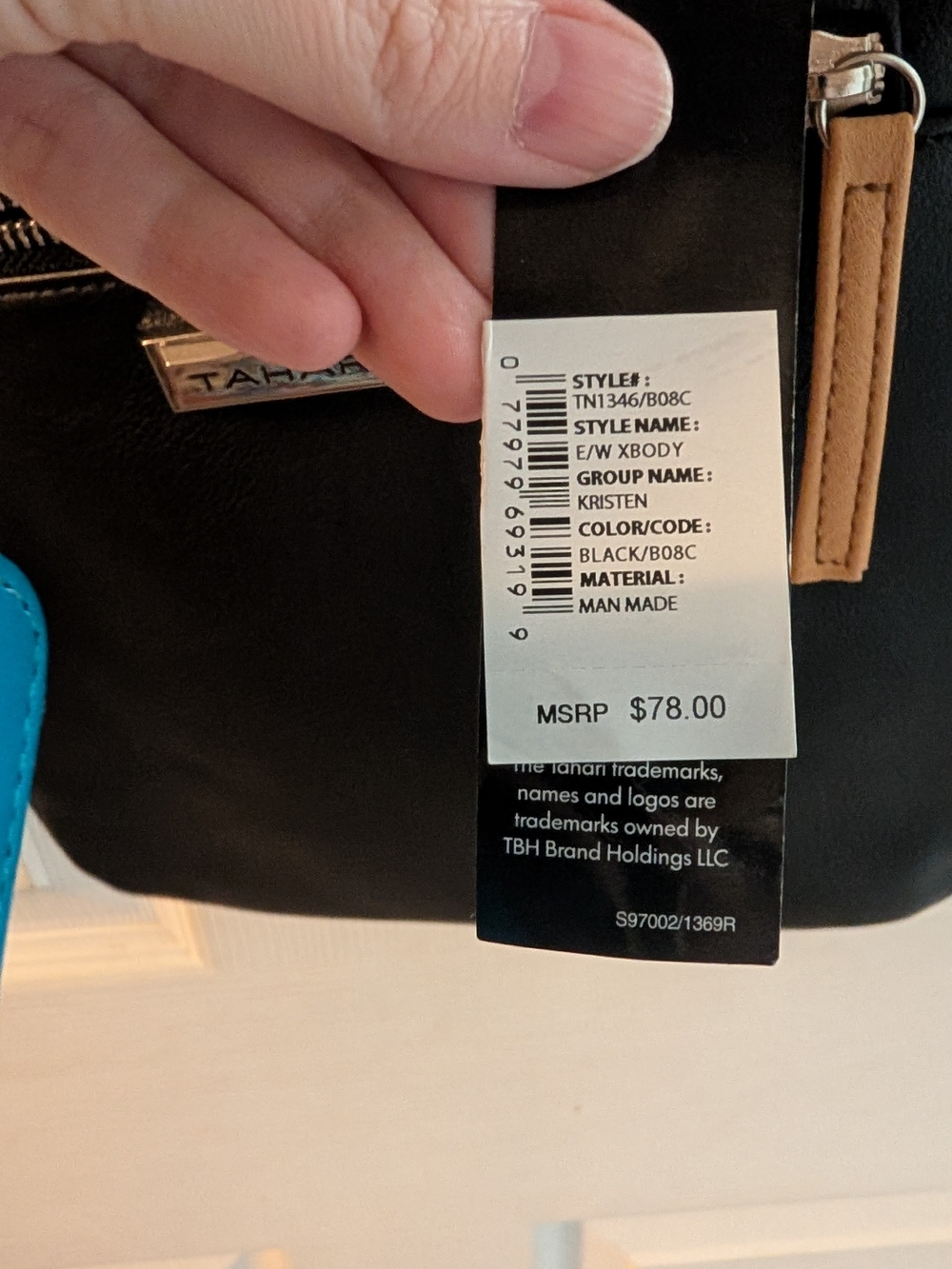 NEW Tahari Crossbody Bag Color Black Adjust Strap MSRP $78 - Picture 3 of 9